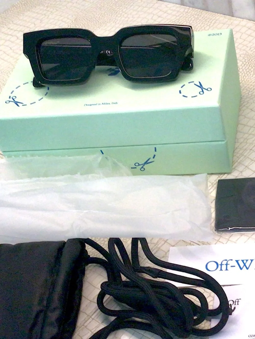 New OFF WHITE VIRGIL OEI008 1007 Black Frame w/ Grey Lens (OERI008C99PLA0011007)